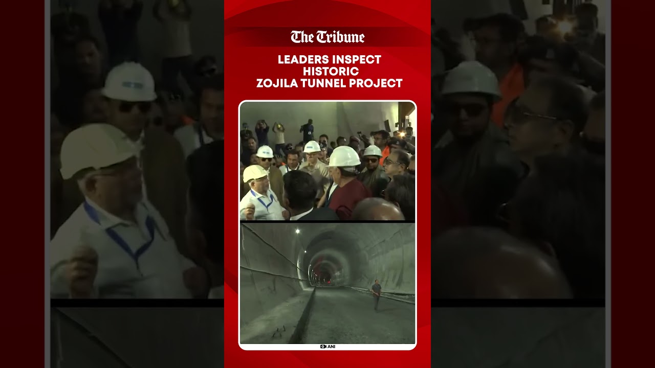 Nitin Gadkari, Omar Abdullah and Manoj Sinha inspect strategic Zojila Tunnel project