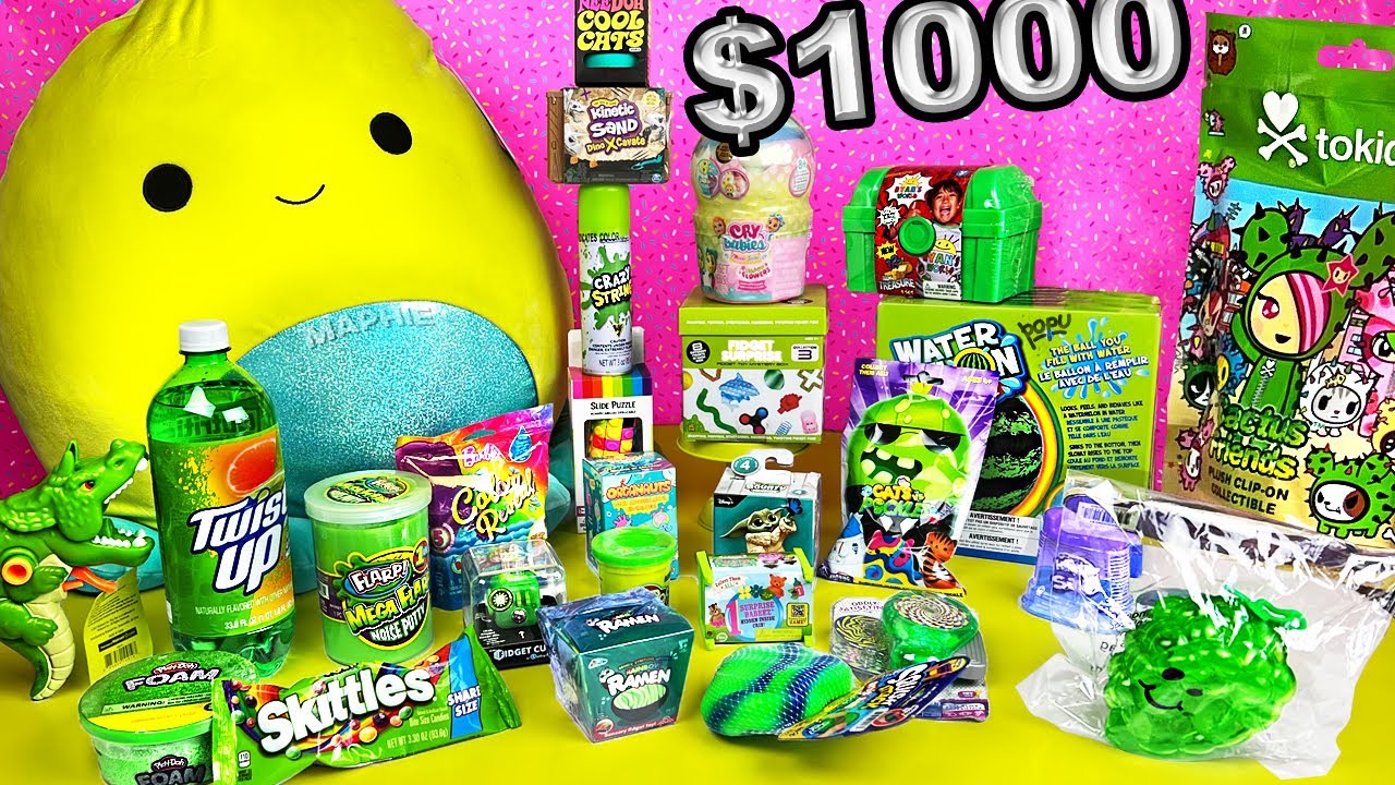 Abriendo SÓLO lo Color VERDE 💚 Encanto, Squishmallows KAWAII, Moco y más! Hellomaphie en POPU
