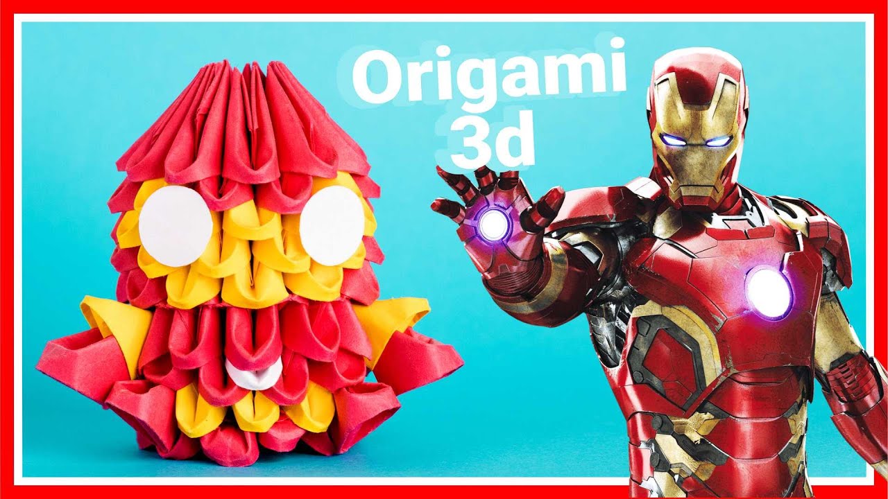 Cómo Hacer a IRONMAN de ORIGAMI 3d, en Español (FÁCIL) Tutorial Paso a Paso