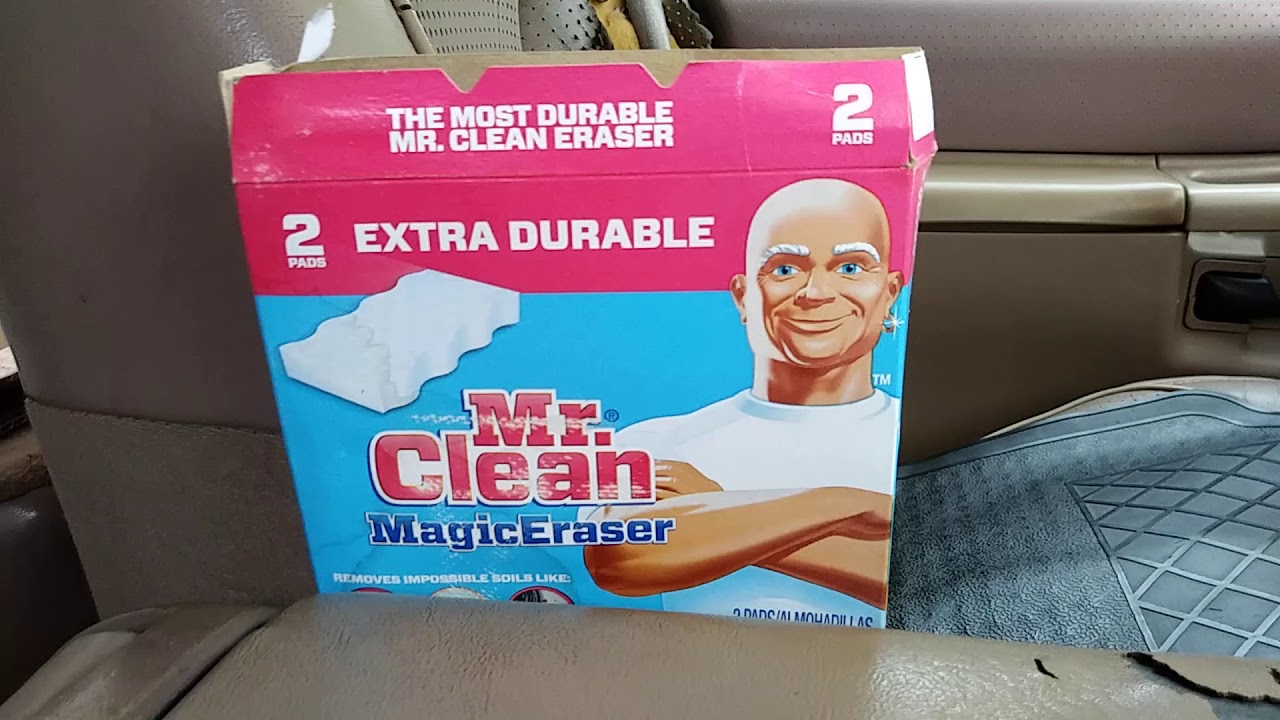 Mr clean magic eraser test review on dirty leather seat