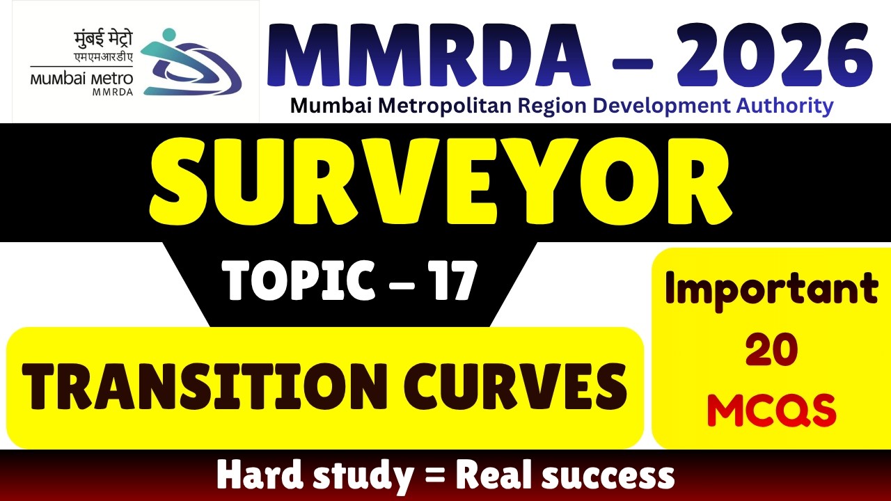 Transition Curves MCQS | MMRDA 2026 Surveyor | MMRDA 2026 Surveyor PDF Notes | MMRDA Surveyor MCQS