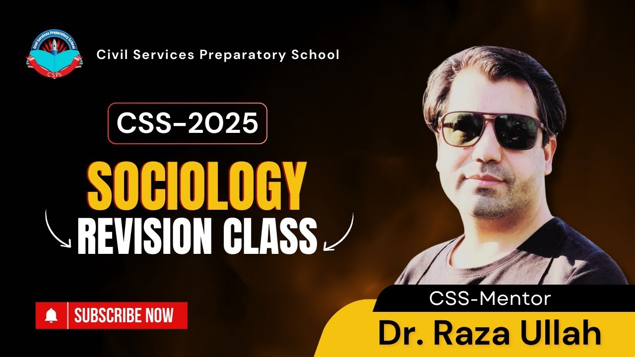 Free Live Revision Class for CSS-25 Aspirants | SOCIOLOGY  by Dr. Raza Ullah