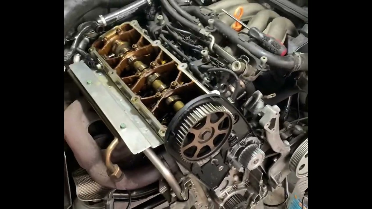 Заміна грм і помпи з розберанням передка . Audi A4 B6 1.6 ALZ