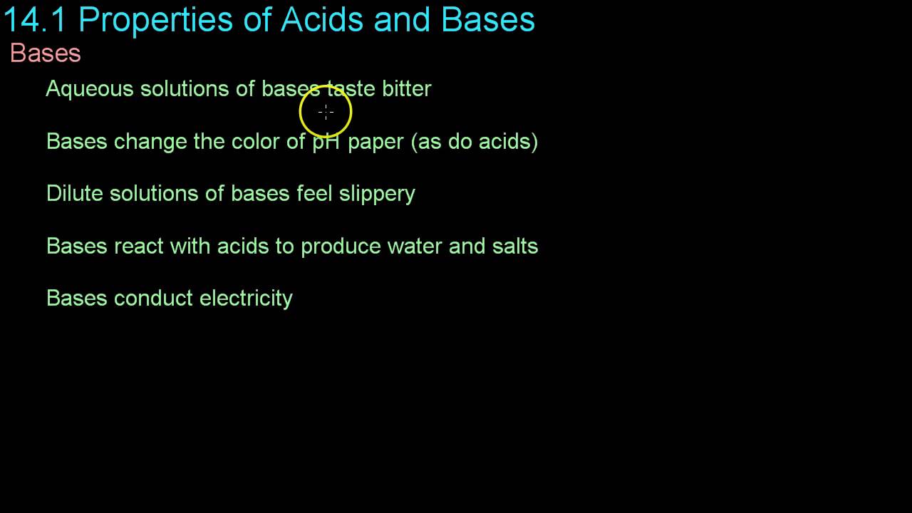 14.1 Properties of Acids and Bases