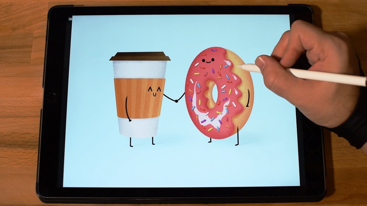 Donut + Coffee - Illustration in Procreate