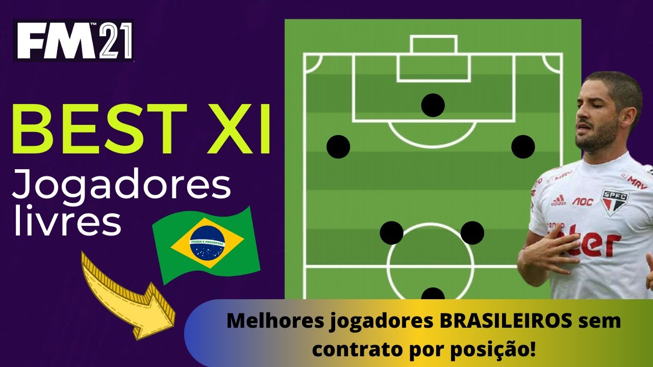 FM 21 - Best XI Jogadores SEM CONTRATO | Melhores jogadores BRASILEIROS livres - Football Manager 21