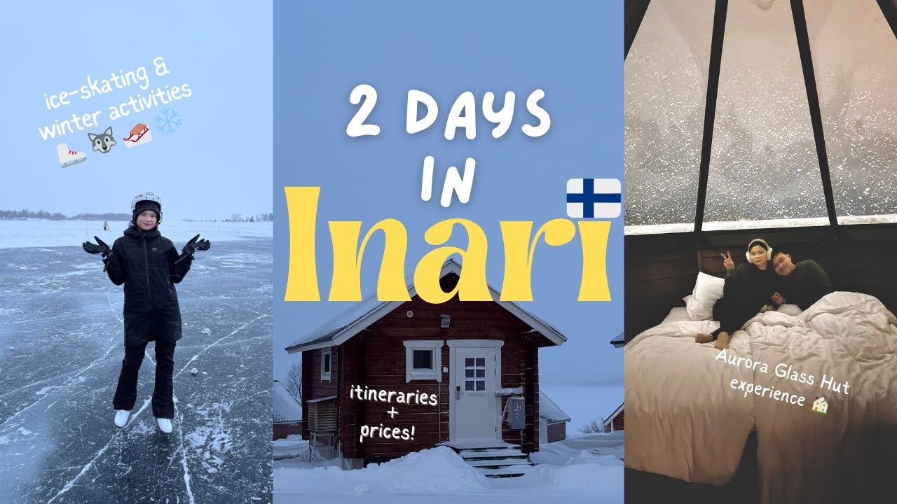 🇫🇮 Inari Finland Vlog | Ice Skating at Lake Inari, Snowshoeing, Husky Ride & Aurora Cabin