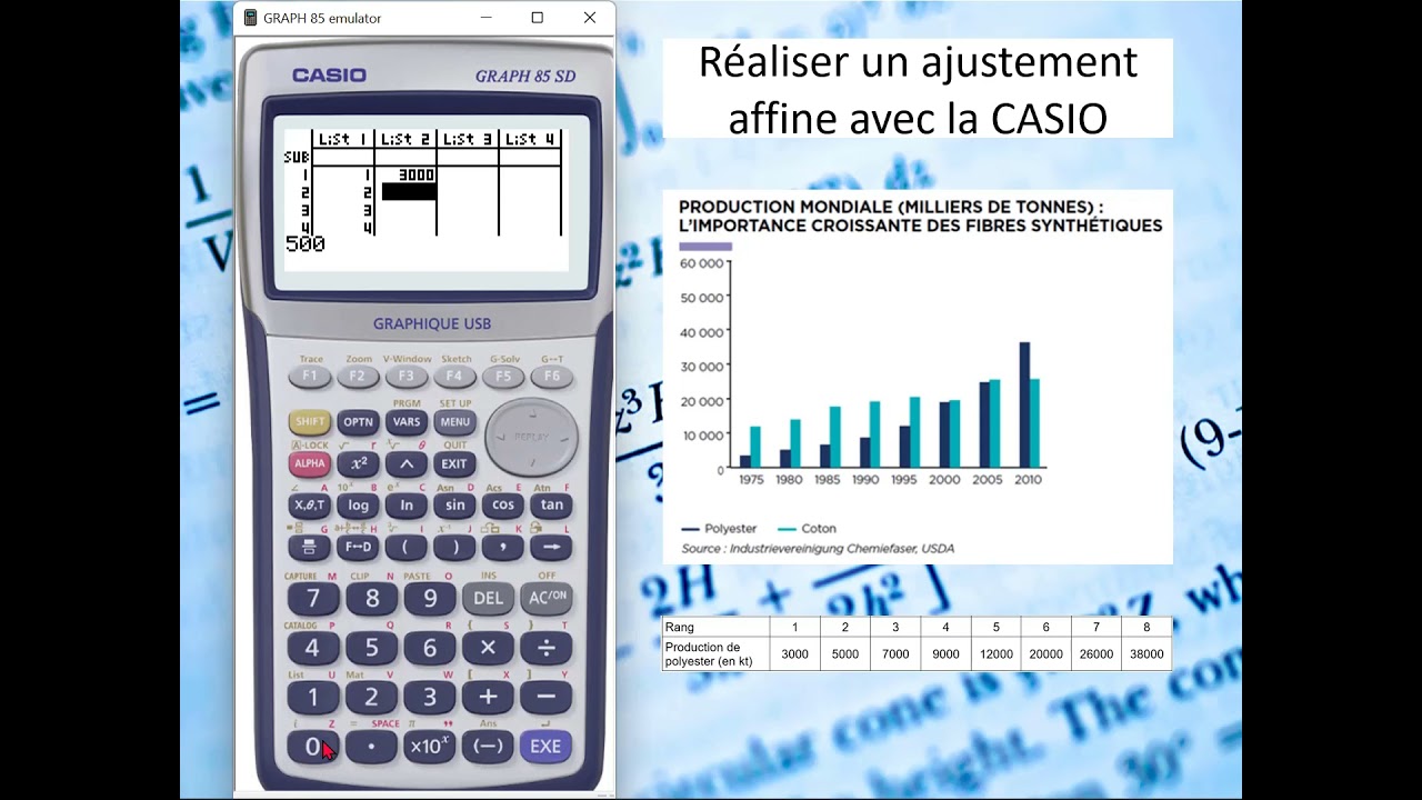 Réaliser un ajustement affine avec une CASIO