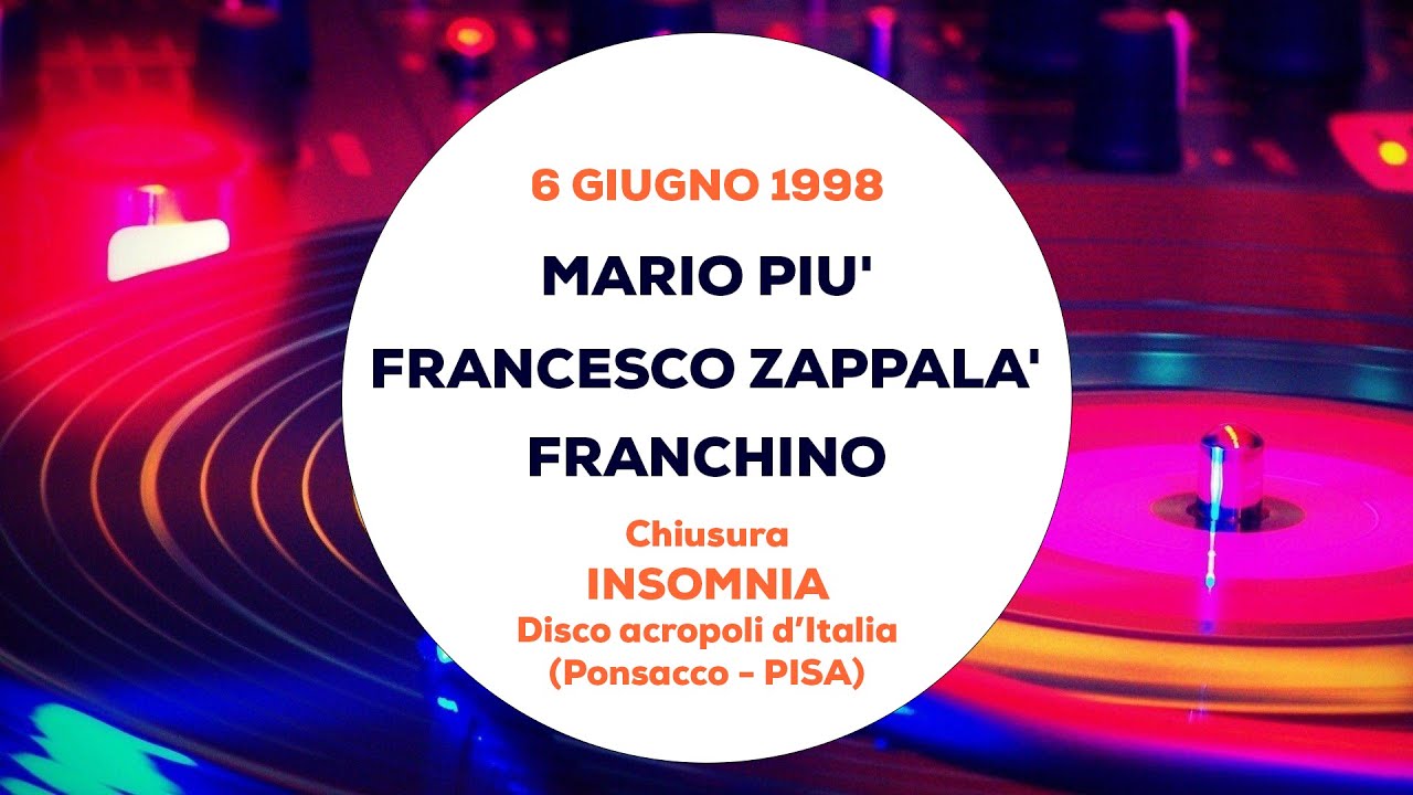 Mario Più, Francesco Zappalà e Franchino - Chiusura Insomnia (Pisa) 6 Giugno 1998