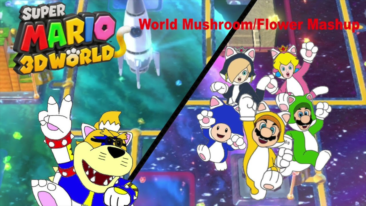 SM3DW World Mushroom/Flower Theme Mashup