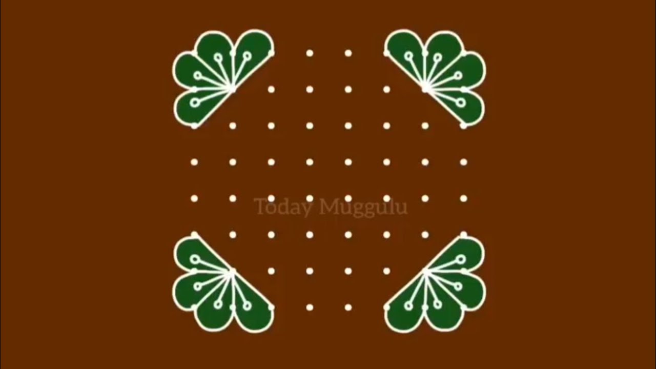 8 x 8 dots muggulu designs. simple daily rangoli for home