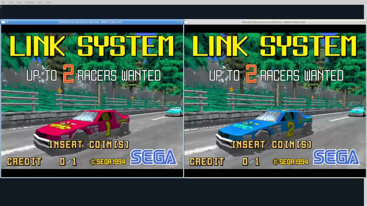 Multi cabinets Daytona USA's attract mode in MAME