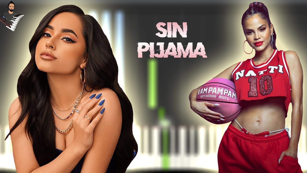 Becky G, Natti Natasha - Sin Pijama | Instrumental Piano Tutorial / Partitura / Karaoke / MIDI