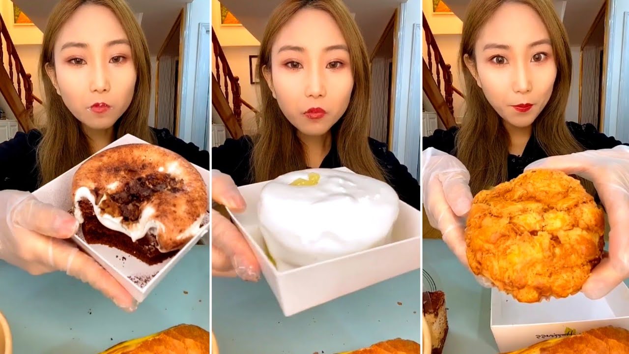 [ENG SUB] Avocado cheese milk cap,Chocolate Tiramisu,Raspberry Cake 디저트 먹방 デザートモクバン ของหวาน มุกบัง