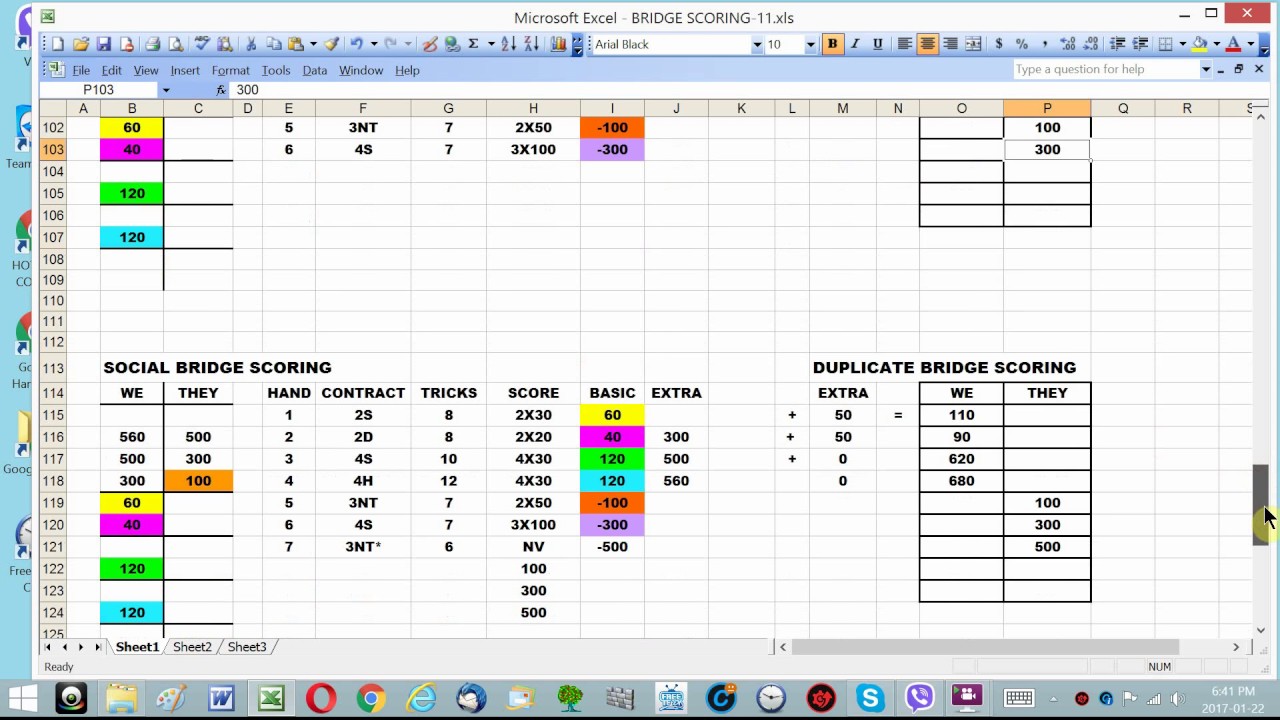 BRIDGE SCORING