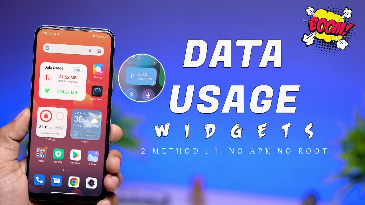 No Root : Enable Data Usage in Xiaomi Phones | Add DATA USAGE Widget on Your Android Phones 🔥