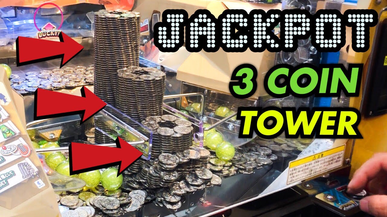 COIN PUSHER | We won HUGE JACKPOT | 3 COIN TOWER