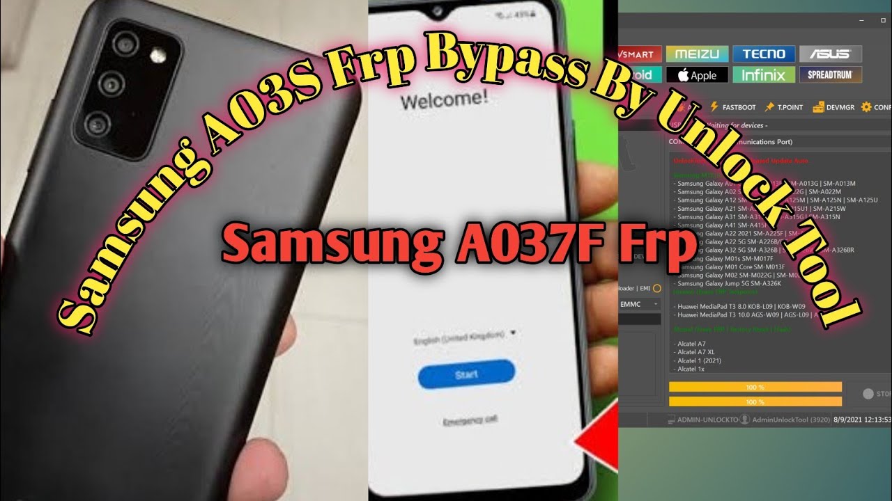 Samsung A03S Frp Bypass By Unlock Tool !! Samsung A037f Frp !! Brom mode Failed Solution
