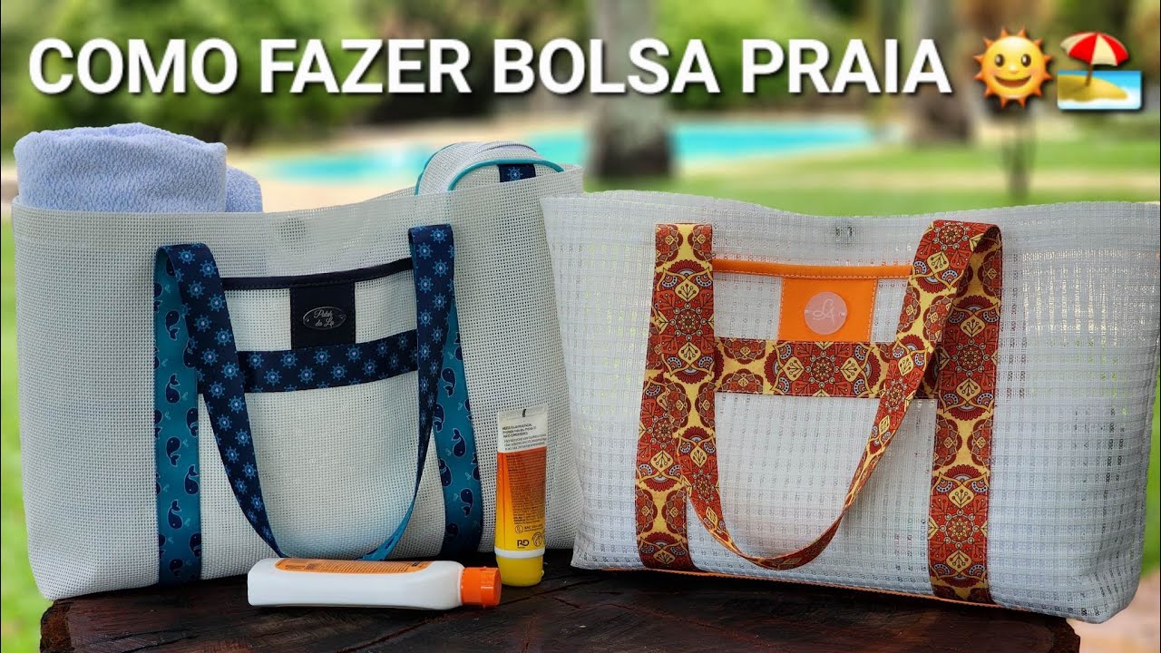 COMO FAZER BOLSA PRAIA COM TELA TRELIÇA 🌴🌞🏖