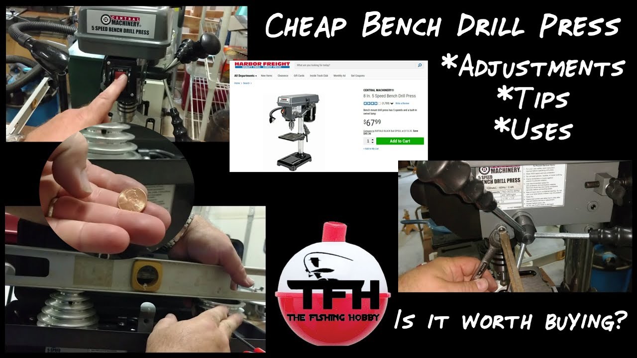 Cheap Bench Drill Press? Harbor Freight 8 Inch 5 Speed DrillPress Review, Adjustments and Tips!