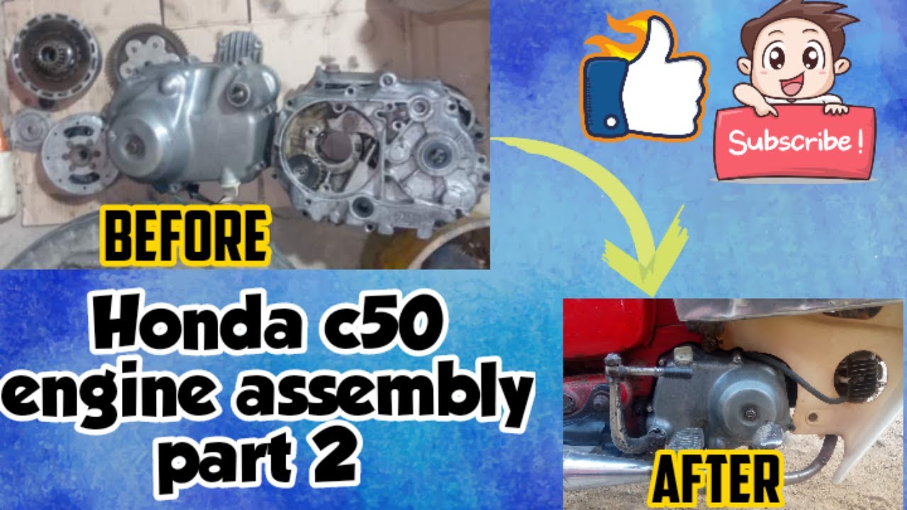 Honda c50 engine assembly part 2 /javed autos