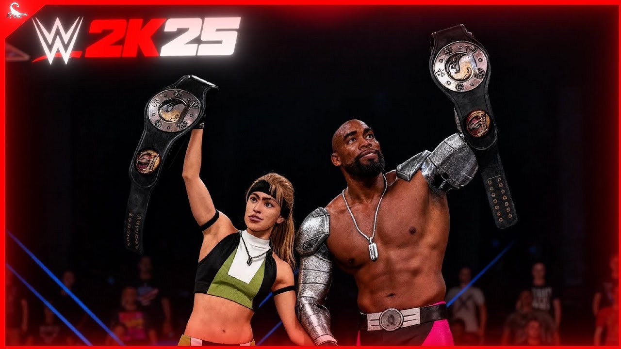 MORTAL KOMBAT SONYA BLADE & JAX BRIGGS VS CYRAX & SEKTOR STEEL CAGE MATCH!!! WWE 2K25 