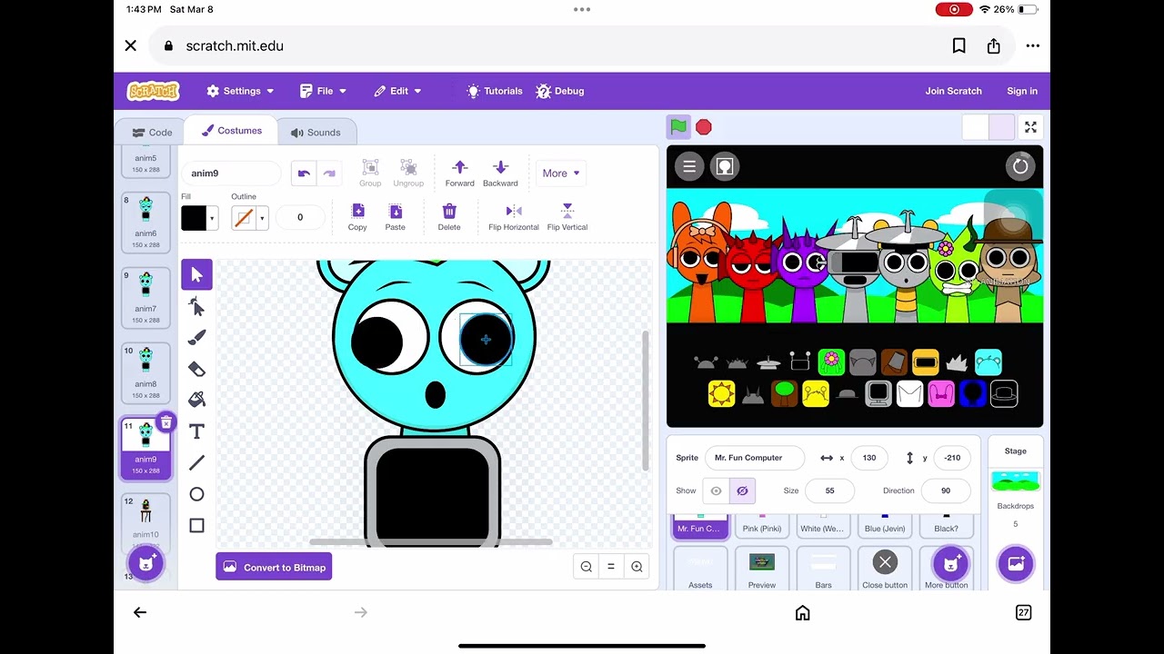 Making sprunki swapped (my scratch was glitching at the end of vid so idk if part 2 is coming…)