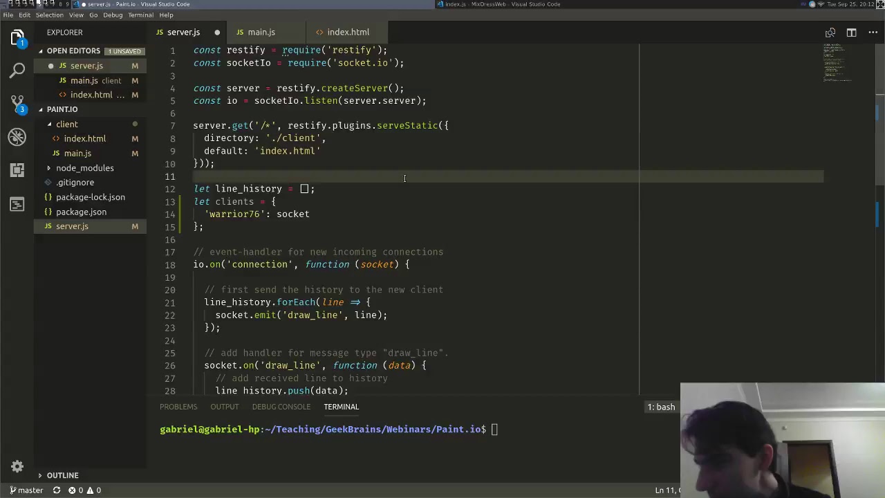 Collaborative paint на HTML5 Canvas с Node.js и Socket.io
