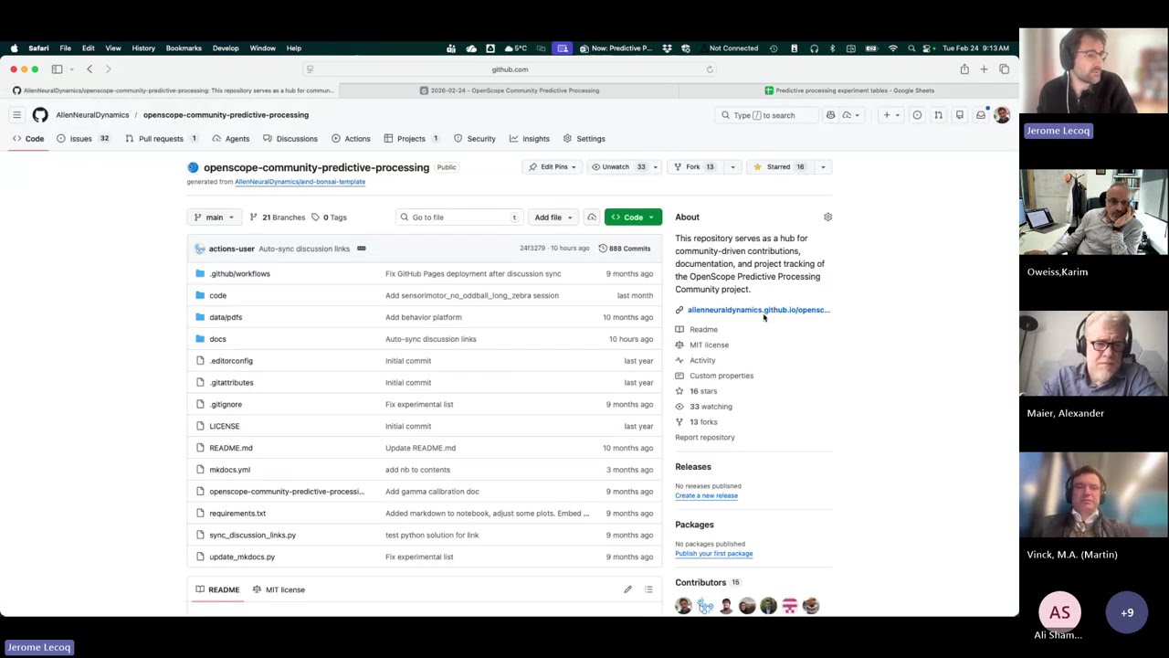 Predictive Processing Community Project  - Weekly meeting 02/24/26