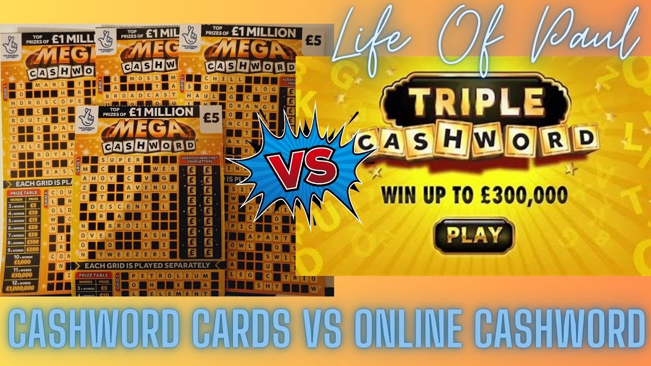 Cashword scratch cards vs online Cashword!