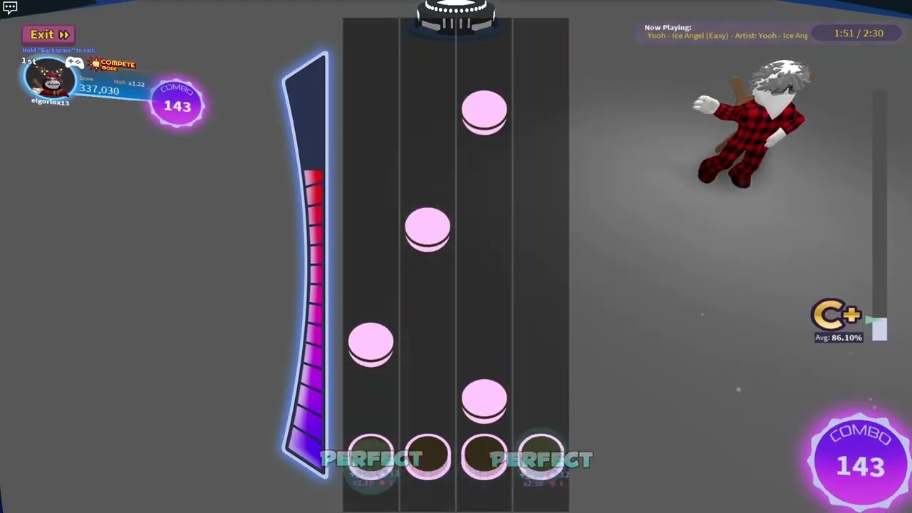 Playing Robeats for 2 songs