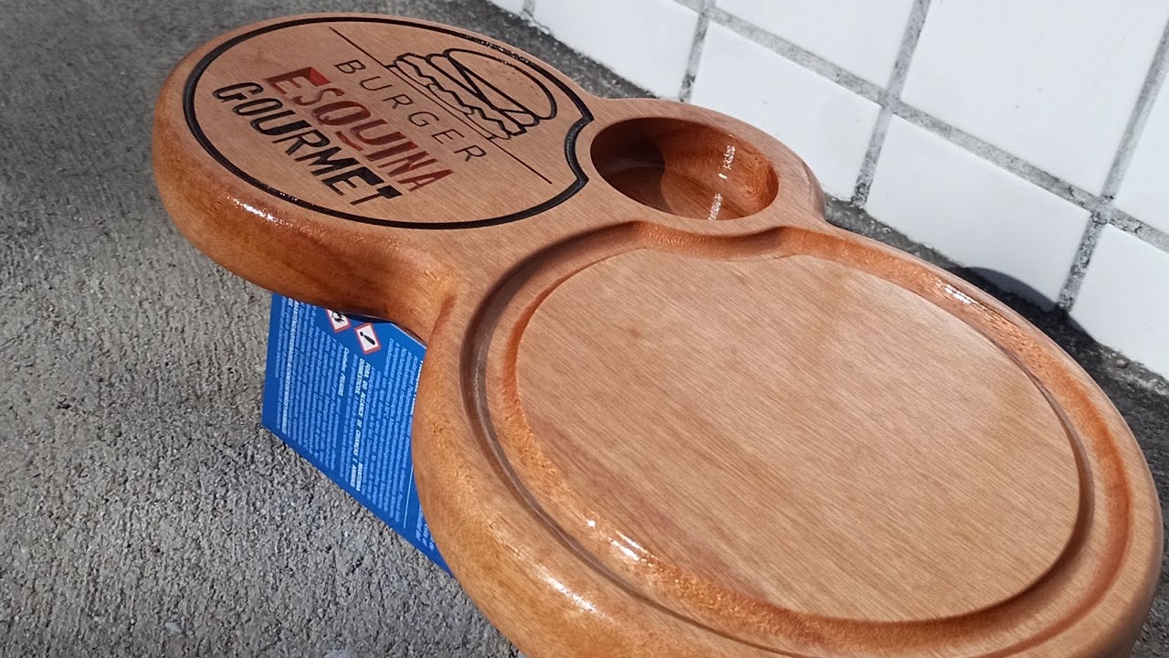 USINAGEM TÁBUA DE SERVIR HAMBÚRGUER CNC ROUTER