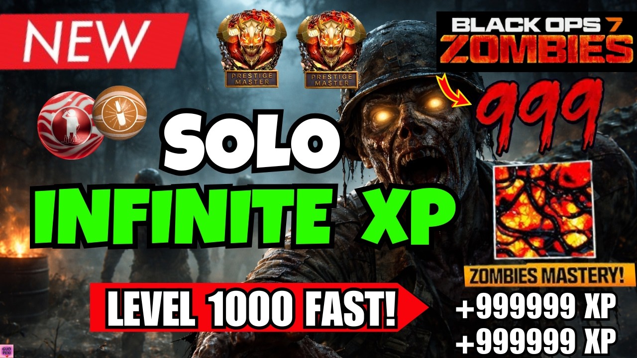 BO7 ZOMBIES SOLO INFINITE XP IS BROKEN! LEVEL 1000 + FAST CAMOS