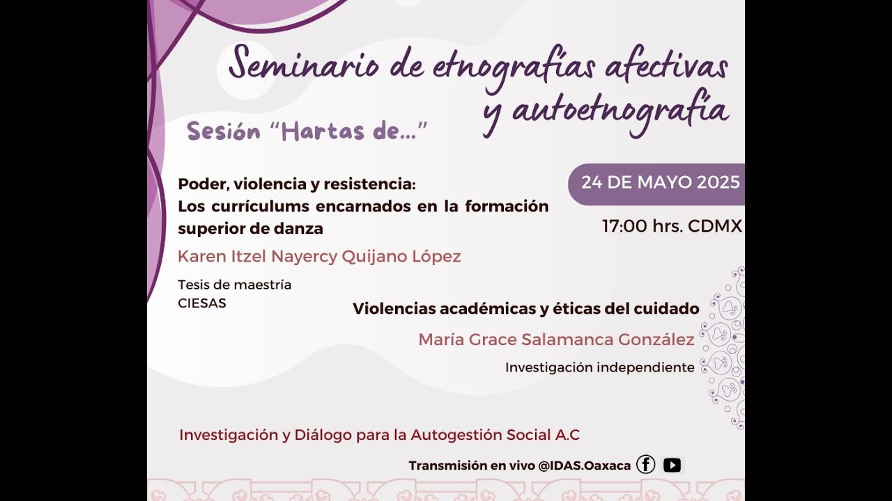 "Hartas de..." 4a sesión del Seminario de Etnografías Afectivas y Autoetnografía