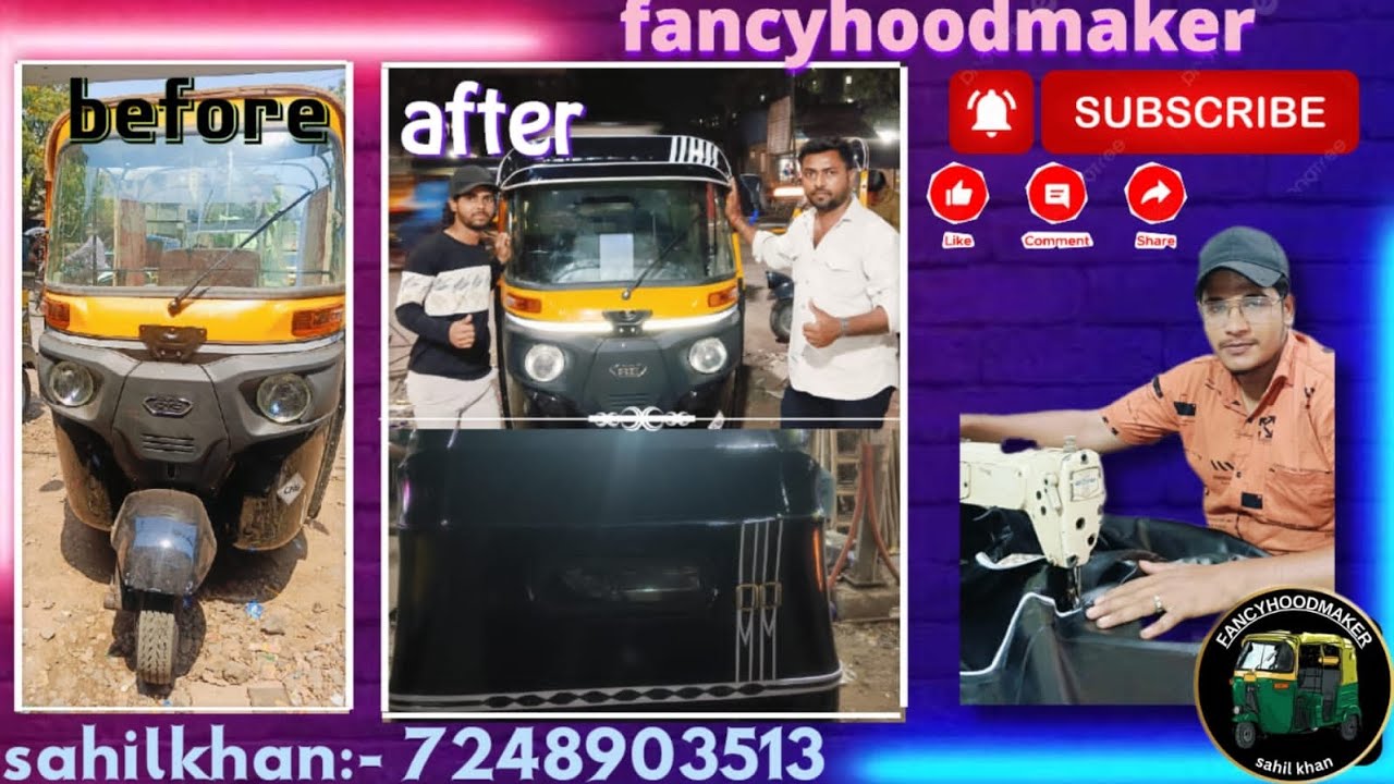 Bajaj Auto🛺 Fully Modified hood+Aster+seat+plai😍 Hood Me Lagaya Belt💸🤑 Watch Full Video☝🏻#bajajauto