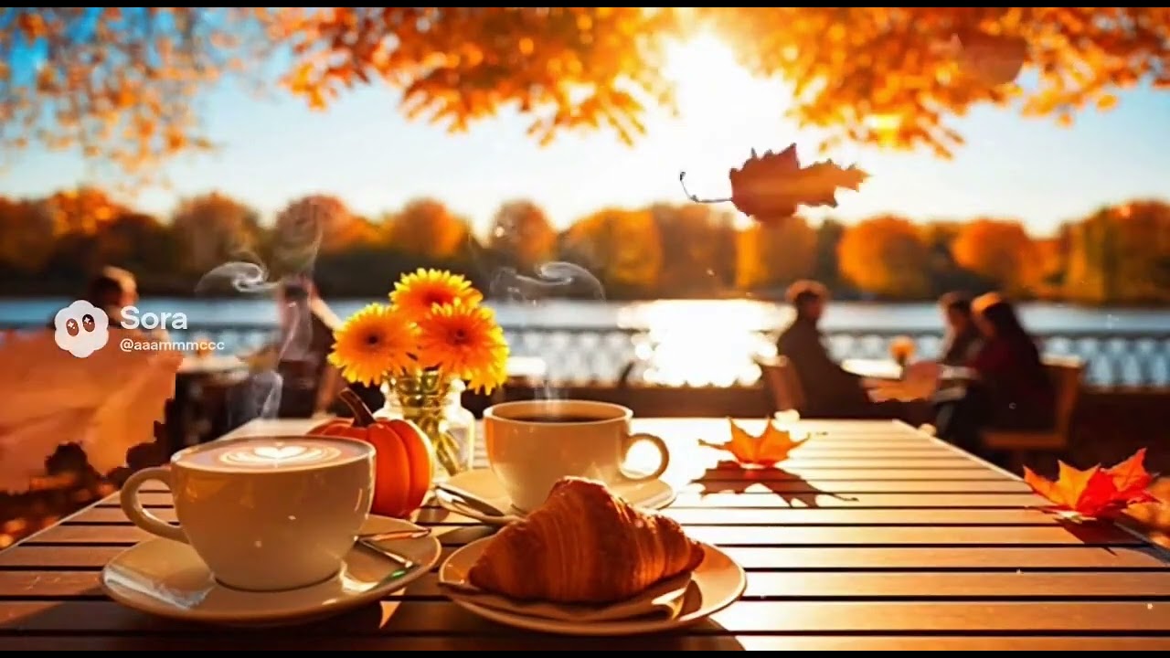爵士咖啡☕ 平滑 Bossa Nova × 溫暖午後氛圍 | Lakeside Autumn Jazz Café for Focus & Relax #StressRelief #StudyMusic