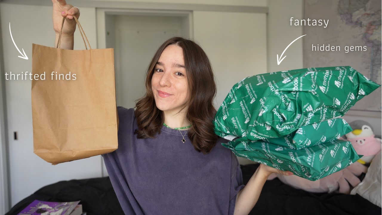 a HUGE THRIFTED BOOK HAUL 💫 finding & unboxing new treasures