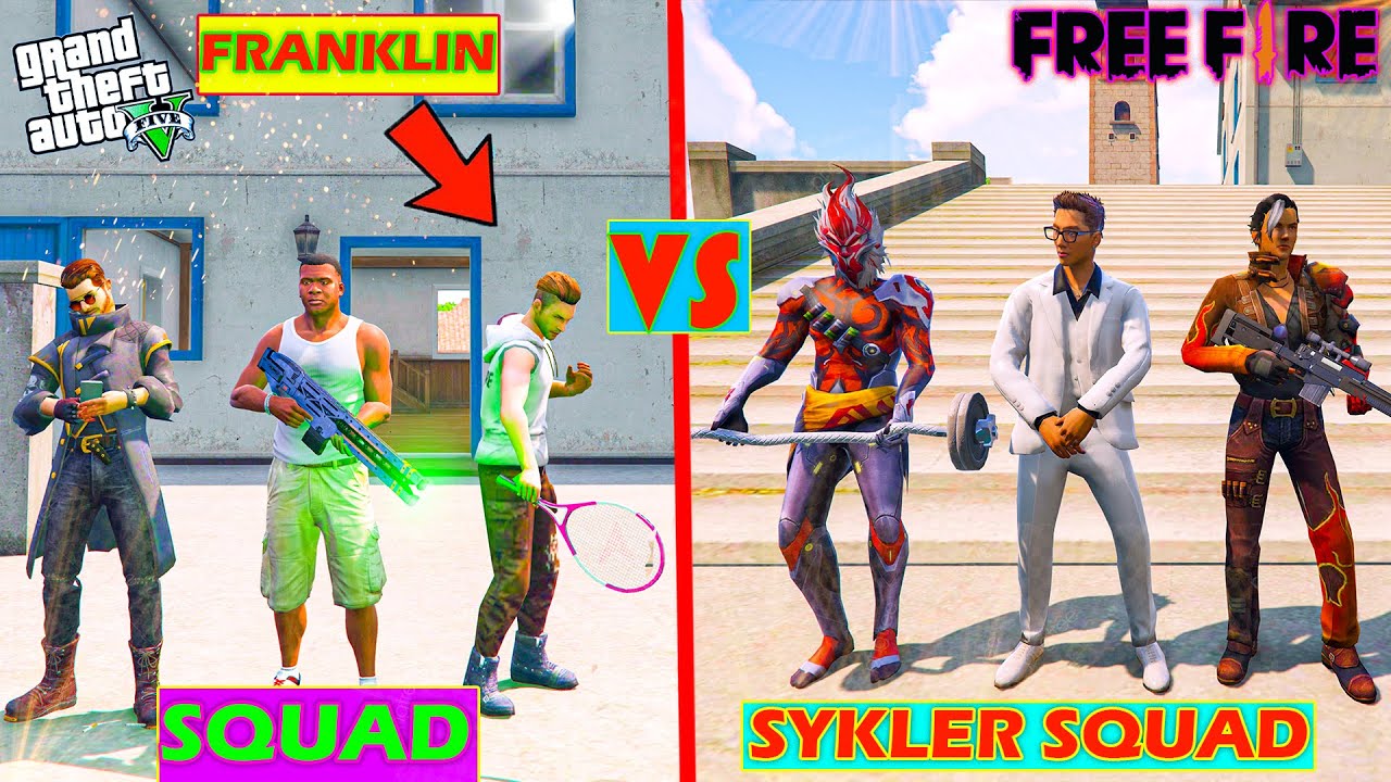 FRANKLIN ALOK AND ADAM SQUAD VS SKYLER SQUAD BEST FUNNY GAMEPLAY IN GTA 5
