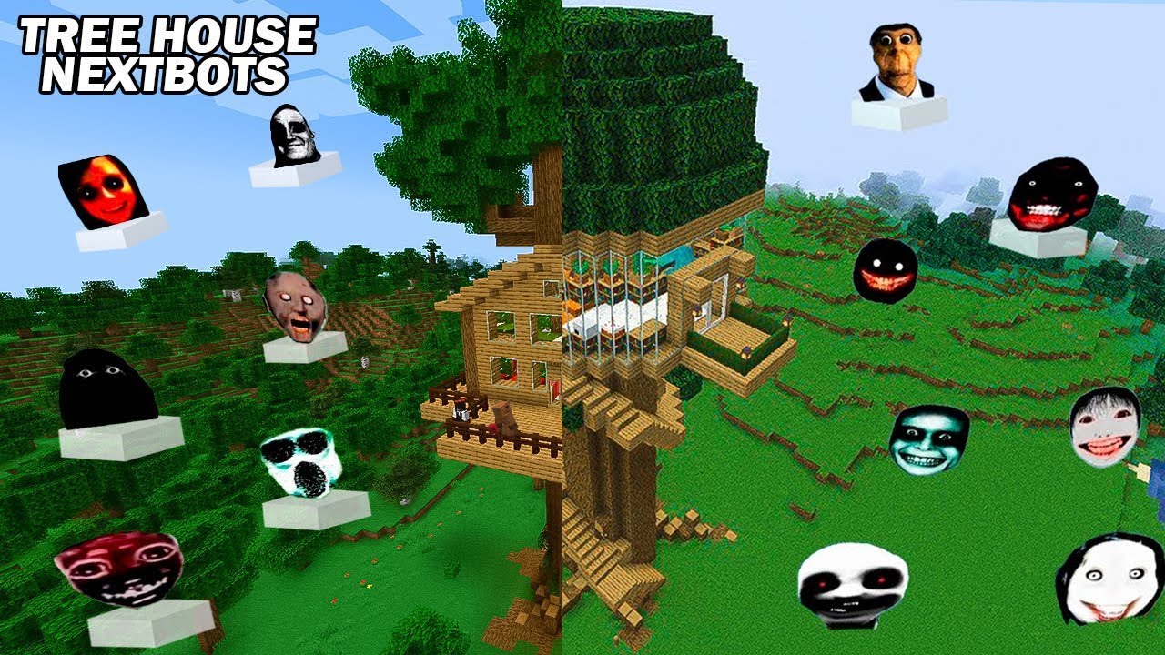 THE BEST THREE HOUSE WITH 100 NEXTBOTS in Minecraft Gameplay Coffin Meme