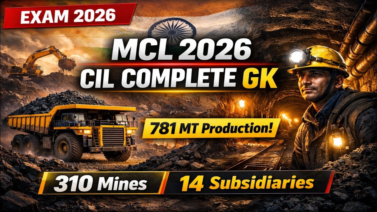 MCL 2026 Preparation: Coal India Limited (CIL) GK - Part 1 | महारत्न CIL का इतिहास&महत्वपूर्ण आंकड़े