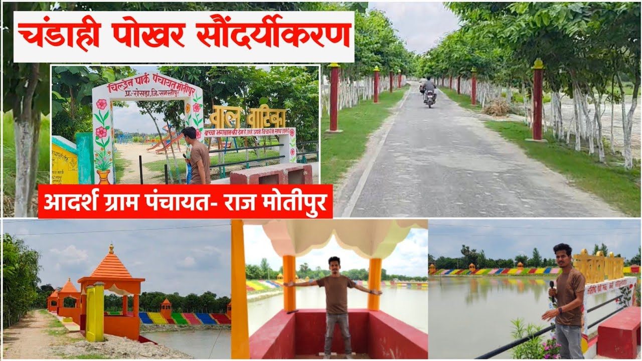 मोतीपुर पंचायत चंडाही पोखर के पास क्या सब देखने को मिलता हैं।/Motipur Panchayat Chandahi Pokhar View