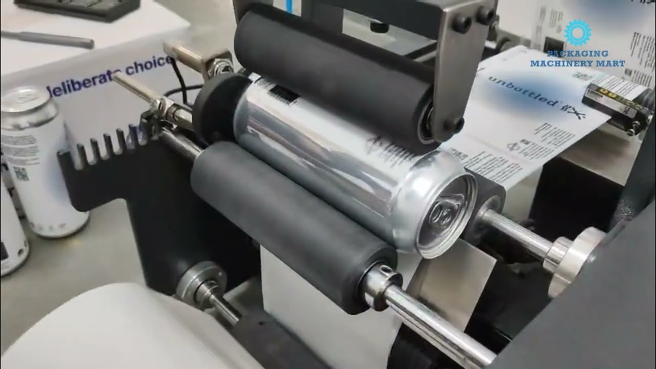 Semi Automatic Can Labeling Machine | Beer, Juice & Paint Can Labeler