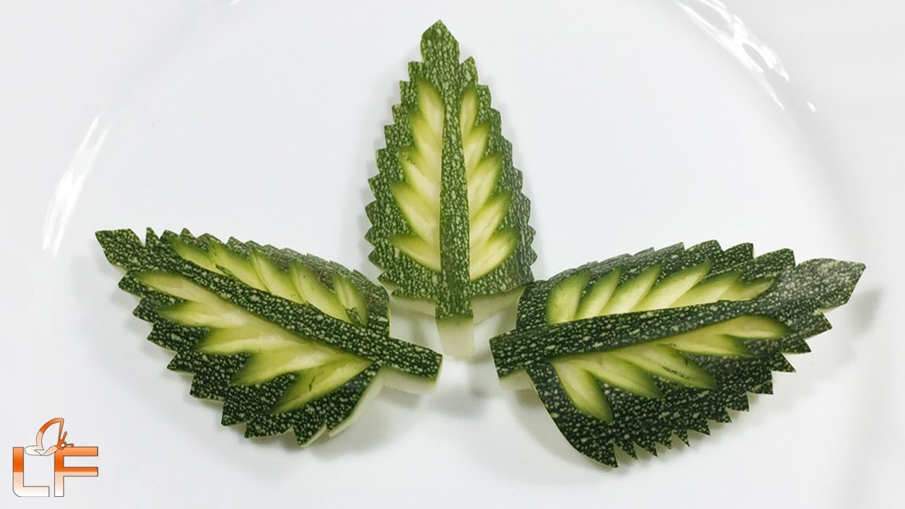 Цуккини Leaf Carving Гарнир - Искусство нарезке овощей