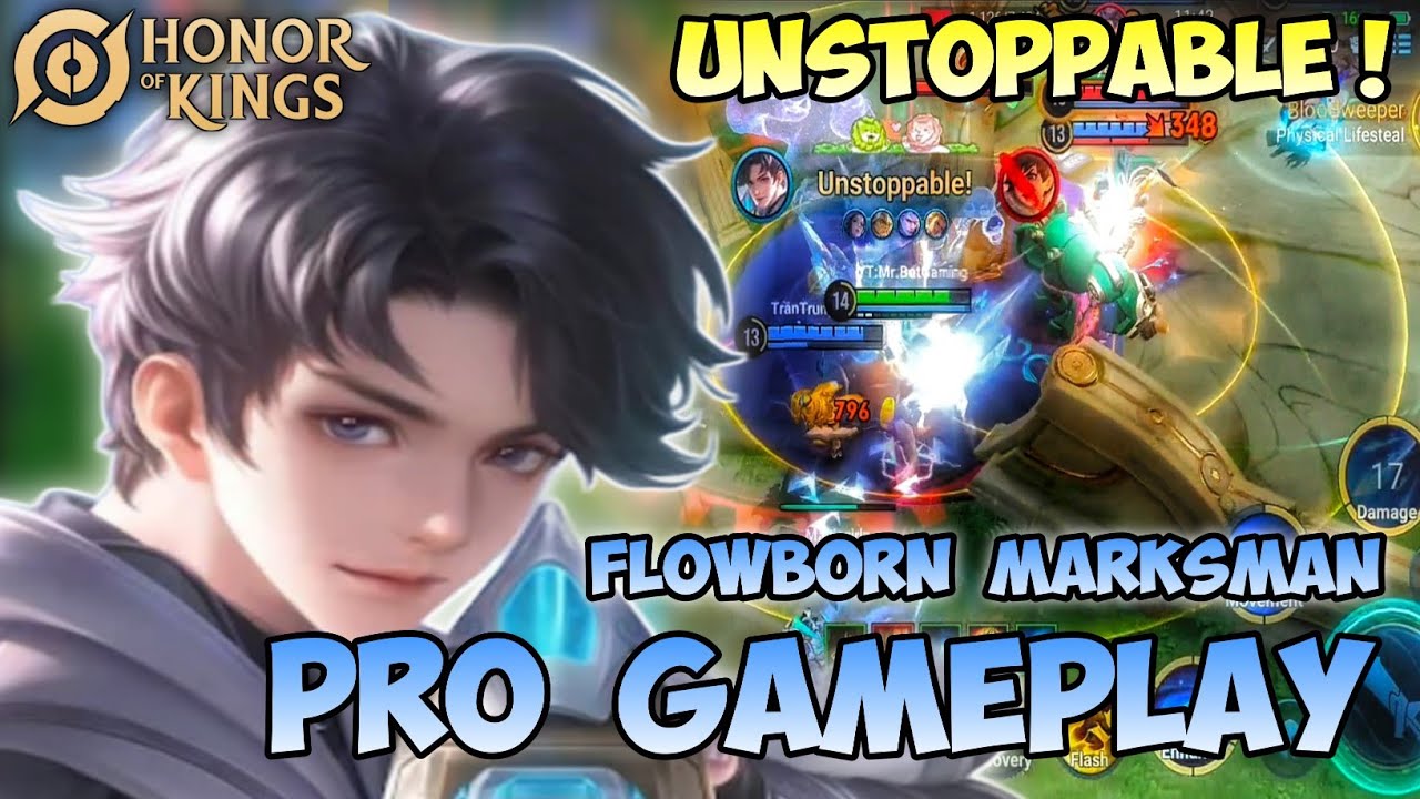 UNSTOPPABLE! FLOWBORN MARKSMAN Top Farm Lane - Pro Technique Gameplay | Honor of Kings (HOK)