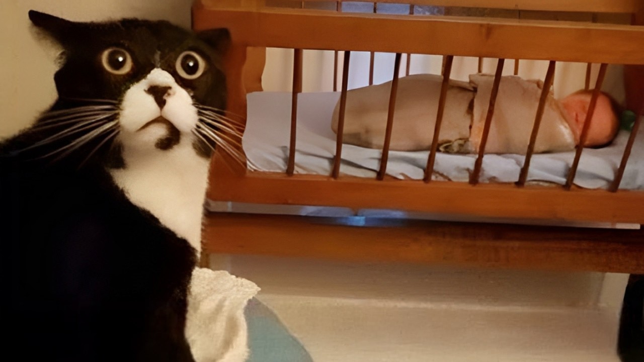 When your cat meets baby for the first time ❤️❤️❤️