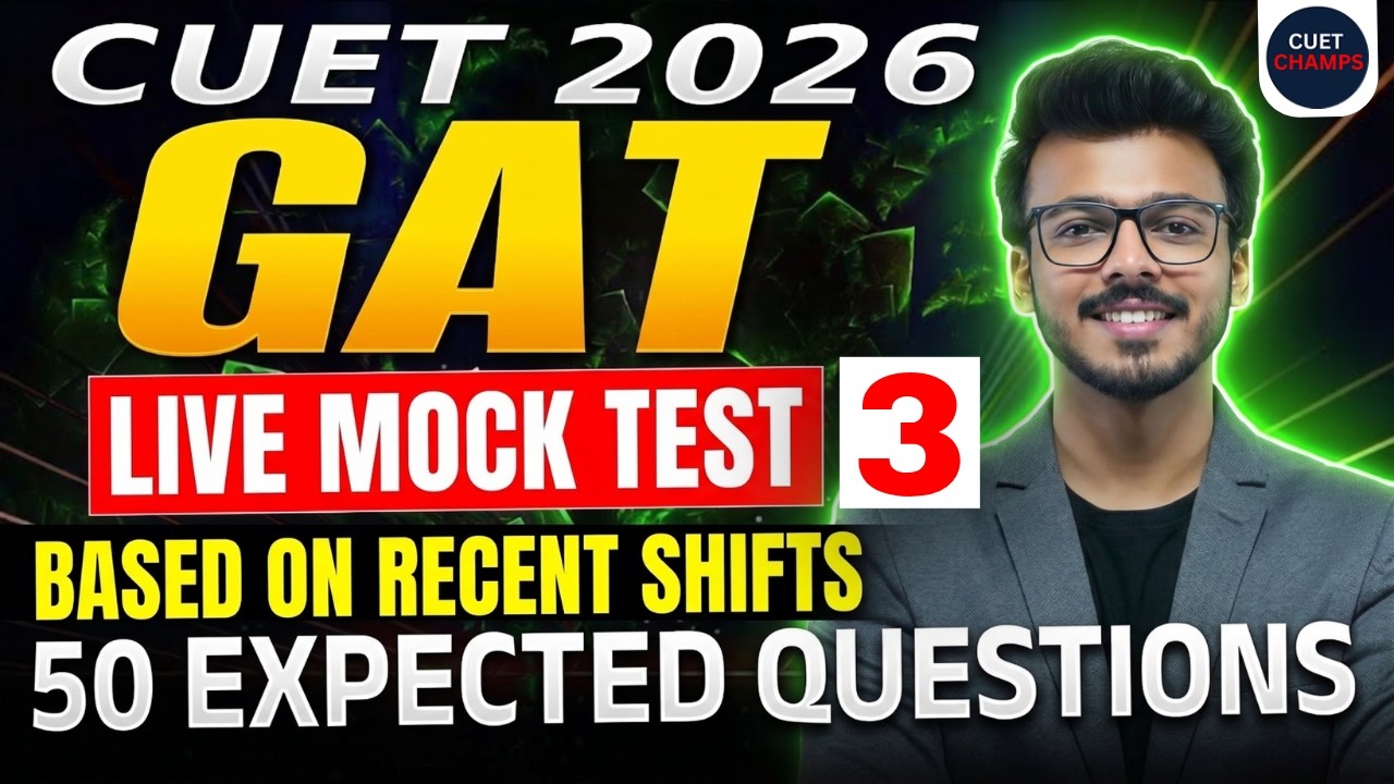 GAT Mock Test (Based on Recent SHIFTS ) | CUET 2026 | By Harsh Soni