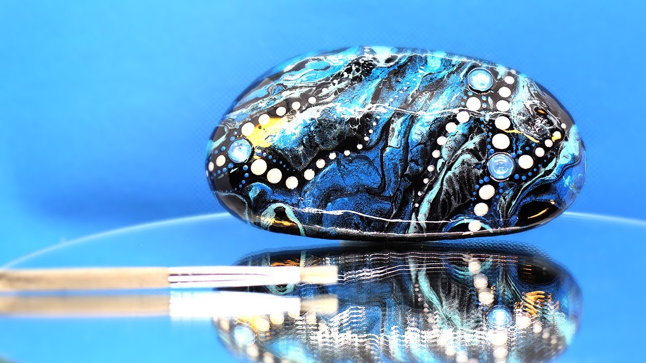 Peinture FACILE pour débutant | Galet peint | DOTPAINTING | POURING acrylique | Résine EPOXY