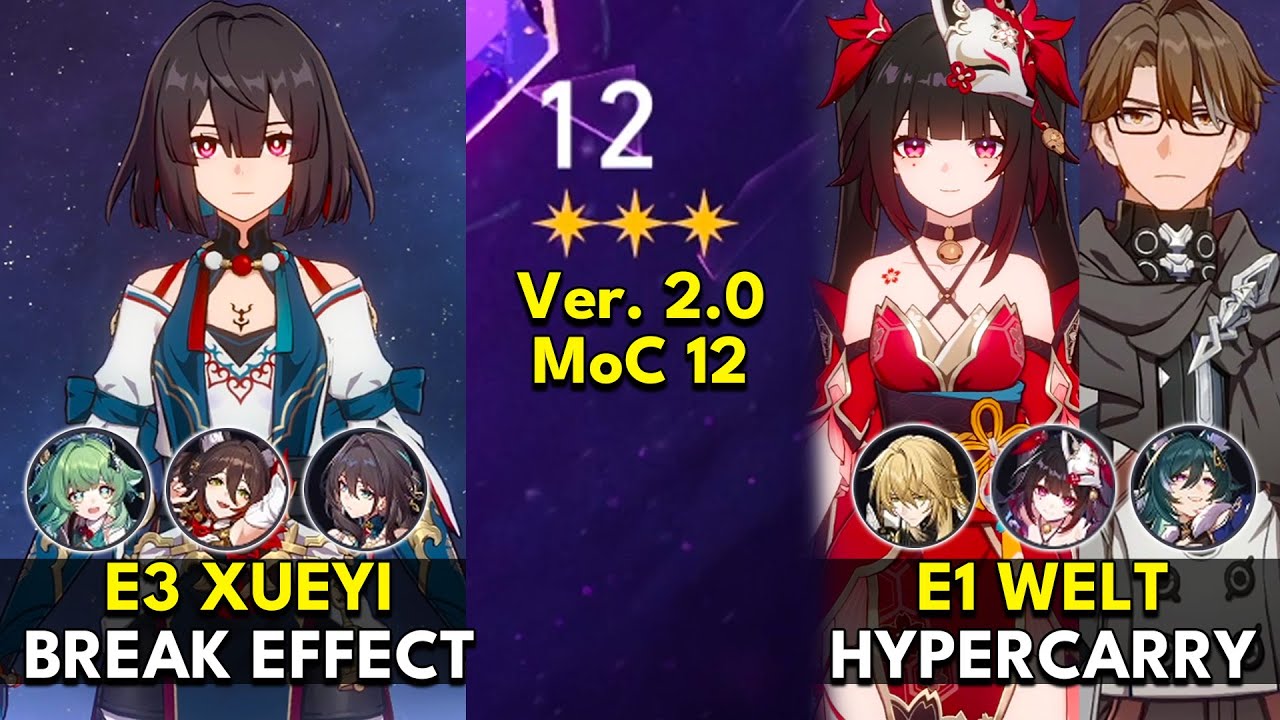 E3 Xueyi Break Effect & E0 Sparkle x E1 Welt Hyper | Memory of Chaos Floor 12 3 Stars | Honkai