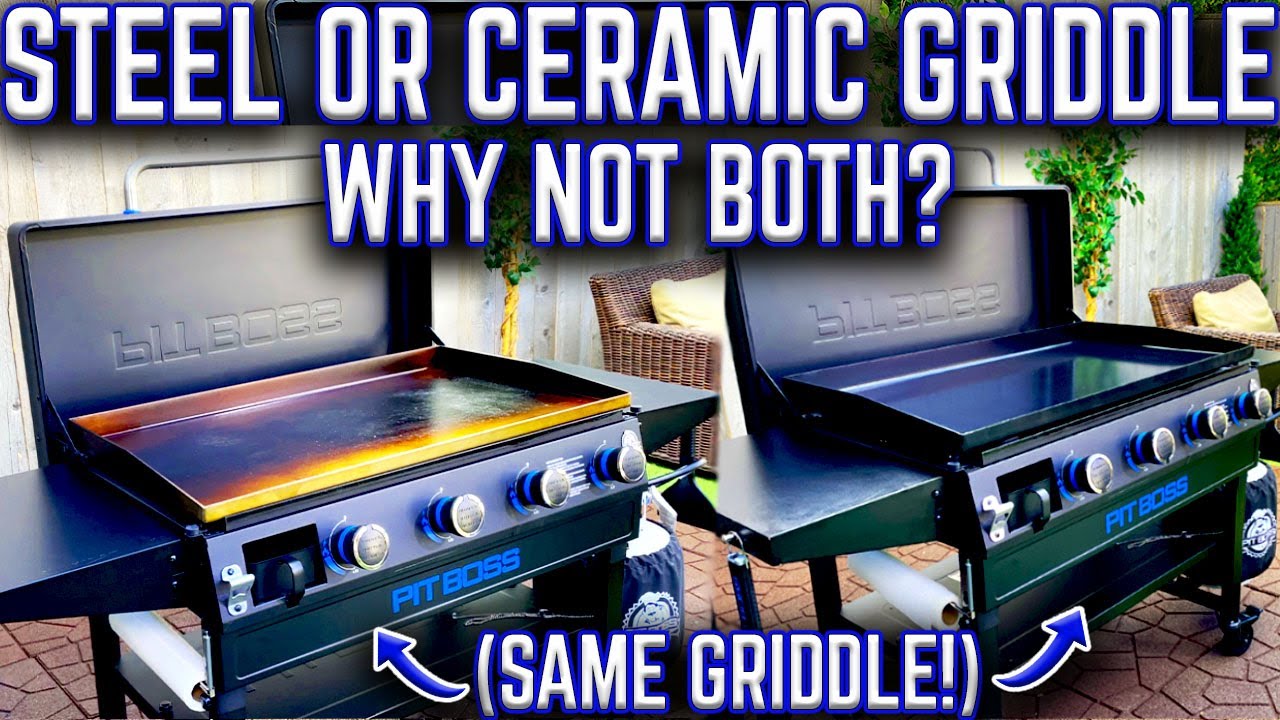 STEEL OR CERAMIC GRIDDLE TOP? WHY NOT BOTH?! INTRODUCING THE NEW PIT BOSS DELUXE GRIDDLE! FIRST COOK
