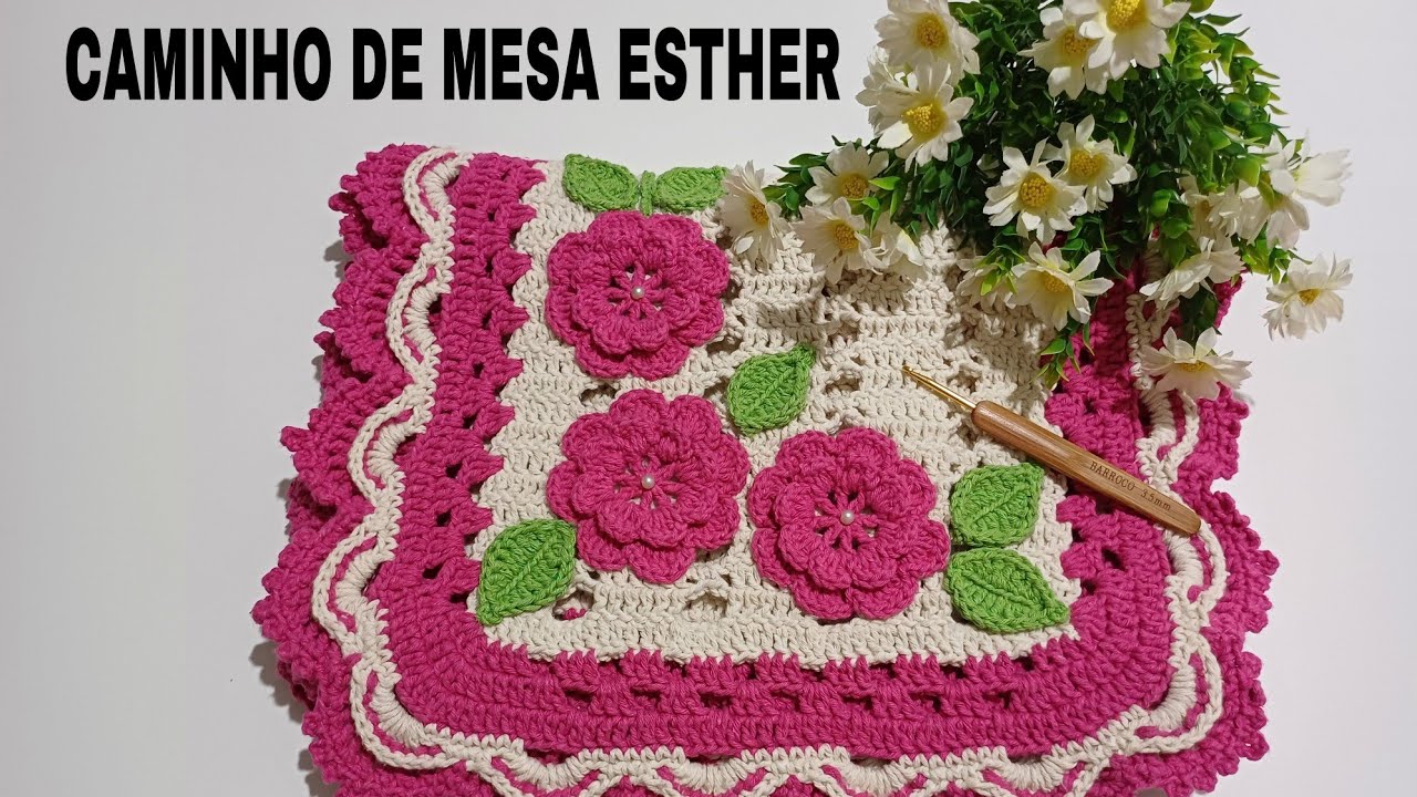 CAMINHO DE MESA ESTHER!😍PRIMEIRA VEZ PRODUZINDO ESSE MODELO!#crochê#crochet#caminhodemesaemcrochê